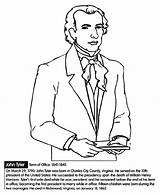 Coloring John President Tyler Pages Crayola sketch template