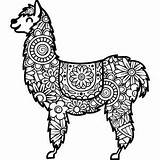 Llama Zentangle Silhouettedesignstore sketch template