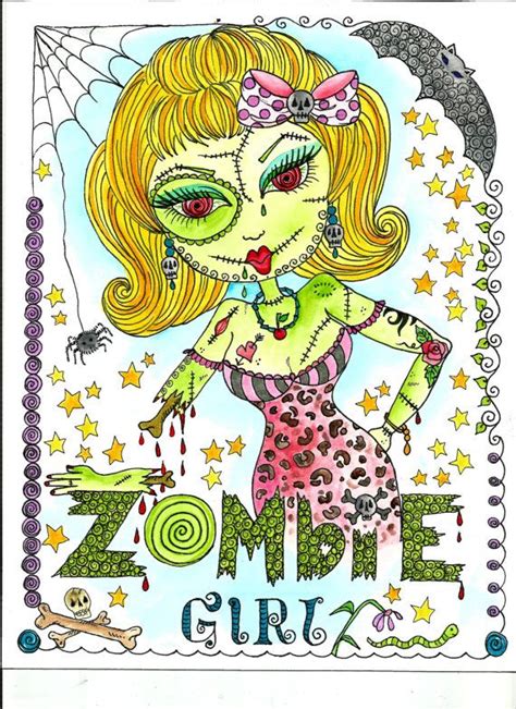 zombie girl coloring book zombie lover zombie girl pretty drawings