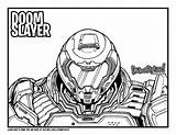Slayer Coloring Doomslayer Drawittoo sketch template