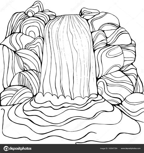 waterfall coloring pages printable sketch coloring page