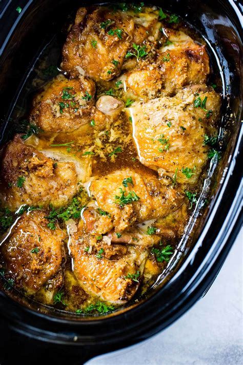 garlicky slow cooker chicken recipe super easy  sweet basil