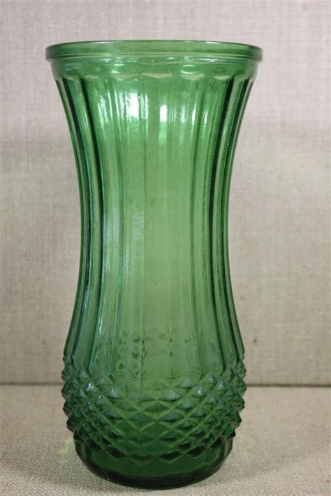 A Green Hoosier Glass Vase