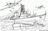 Coloring Submarine Destroyer Sc Pages sketch template