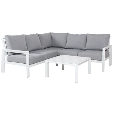 matzo corner lounge set matte white infinity furniture