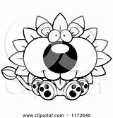 Dandelion Mascot Lion Sitting Flower Happy Clipart Cartoon Cory Thoman Outlined Coloring Vector Collc0121 Royalty sketch template