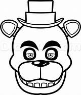 Fnaf Draw Freddy Five Nights Easy Drawings Fazbear Coloring Step Color Pages Cake Visit sketch template
