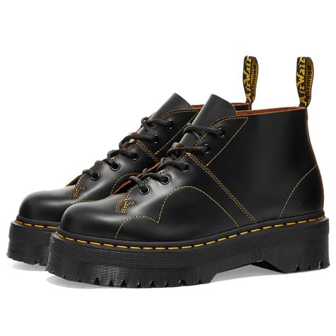 dr martens church quad retro boot black vintage smooth