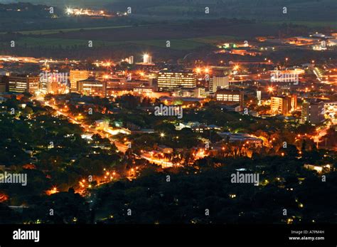 nelspruit cbd central business district  night nelspruit mpumalanga south africa stock photo