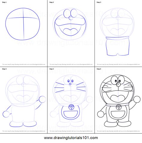How To Draw Doraemon Printable Step By Step Drawing Sheet