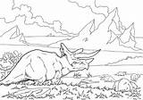 Triceratops Coloring Flock Pages Printable sketch template