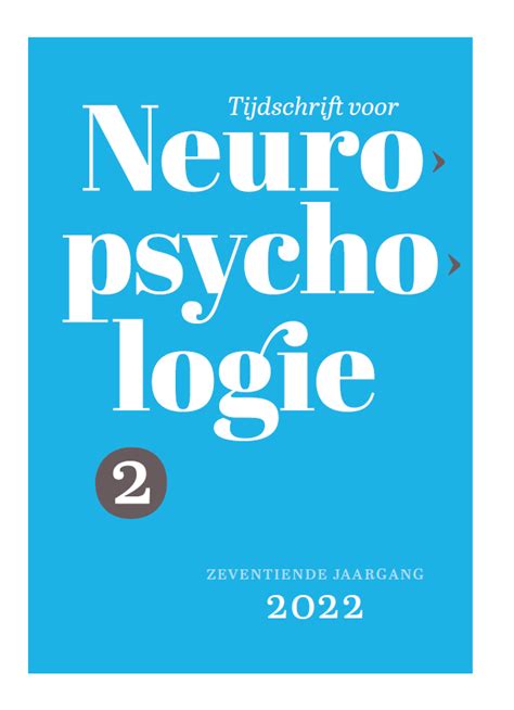 het nieuwste nummer tijdschrift voor neuropsychologie