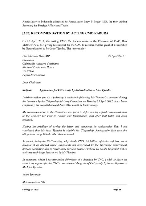 citizenship letter  recommendation    letter template