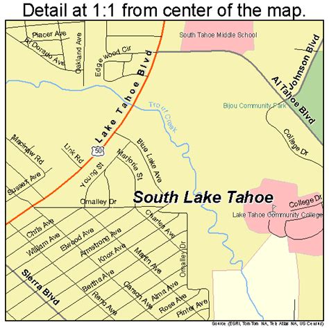 south lake tahoe california street road map ca atlas ebay