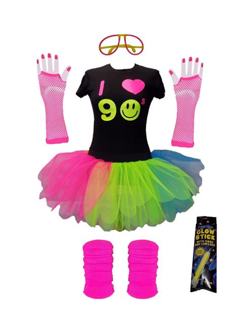 love  neon rainbow tutu skirt  flo fancy dress  shirt set