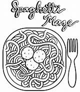 Pasta Espaguetis Meatballs Favorite Platos sketch template