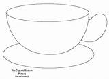 Template Teacup Tea Cup Saucer Printable Templates Coloring Colouring Pattern Printablee Clip Pages Hanging Homemade Mobile Paper Clipart Via Card sketch template