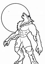 Werewolf Coloring Pages Wolf Scary Halloween Printable Howling Drawing Kids Print Lobisomem Colorir Easy Face Desenhos Drawings Moon Para Desenho sketch template