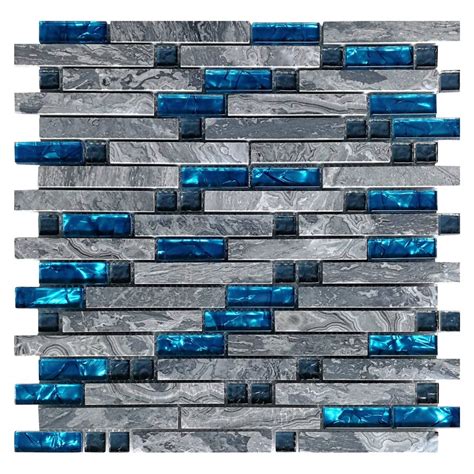 Art3d Glass And Marble Backsplash Tile Teal Blue Gray Glass Etsy In