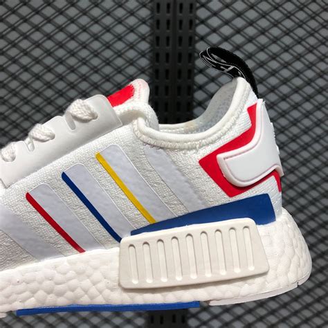 The Latest Adidas Nmd R1 Footwear White Blue Red Fy1432