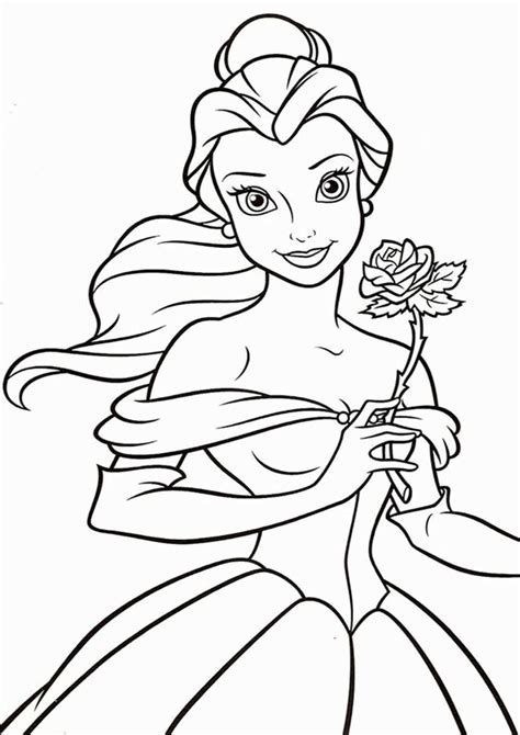 easy  print beauty   beast coloring pages belle