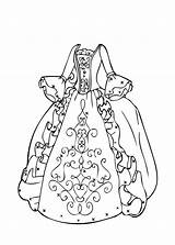 Coloring Pages Girls Colouring Printable Princess Patterns Dresses Ball Embroidery sketch template