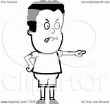 Boy Cartoon Pointing Mad Vector Coloring Clipart Outlined Cory Thoman Regarding Notes Illustration sketch template