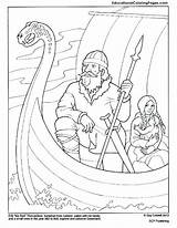 Coloring Red Pages Viking Colouring Erik Eric Kids History Drawing Longship Template Ship Vikings Mystery Explorers Visit Book Educationalcoloringpages sketch template