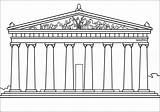 Parthenon Greek Drawing Greece Coloring Ancient Clipart Drawings Acropolis Architecture Athens Atenas Famous School Temple Para Google Colorir Template Gregos sketch template