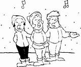 Carolers Christmas Coloring Caroling Pages sketch template