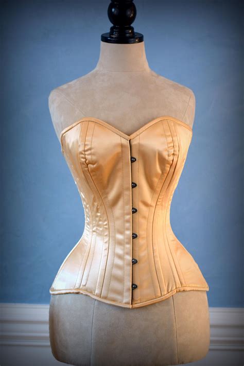 Luxury Made To Measures Overbust Authentic Satin Corset With Long Hip