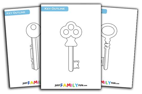 printable key outline templates  family fun