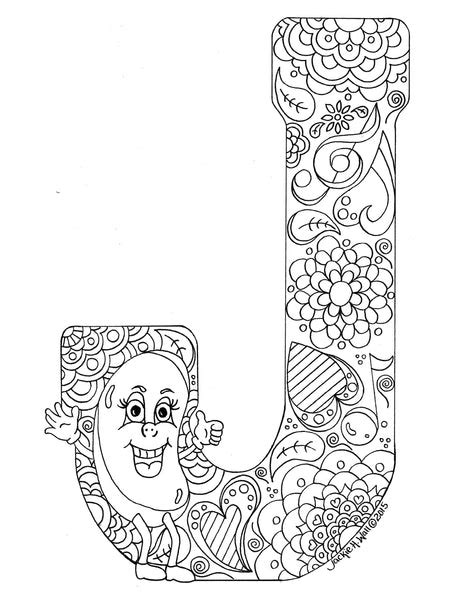 letter  colouring page jackie wall studio