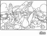 Penguin Club Coloring Pages Getcoloringpages Print Puffle sketch template