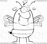 Hug Chubby Bee Wanting Clipart Cartoon Outlined Coloring Vector Thoman Cory Royalty sketch template