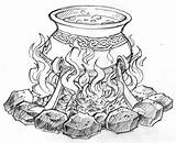 Cauldron Witchcraft Witches Ples sketch template