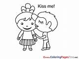 Coloring Kiss Pages Valentine Sheet Title sketch template