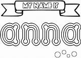 Coloring Pages Girls Names Name Anna Print Coloring4free Coloringtop Mia sketch template