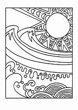 Sun Coloring Sea Para Colorear Pages Summer Printable Edupics Colouring Mar Sol Ocean Sheets Dibujo Goku Kids Arena Large sketch template