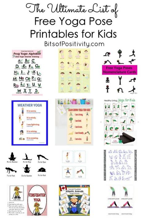 ultimate list   yoga pose printables  kids mindfulness resources bits  positivity