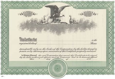 stock certificates blank  printable documents