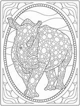 Rhino Kleurplaat Dover Zentangle Moeilijk Doodle Olifant Zendoodle Sampler Kleurplaten Volwassenen Doverpublications sketch template