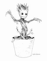 Groot Coloring Baby Pages Drawing Tyler Marvel Printable Superhero Deviantart Color Galaxy Drawings Guardians Disney Sheets Book Kids Wallpaper Comic sketch template