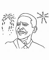 Obama Barack Firework Coloring Background sketch template