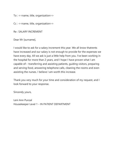 request  raise letter