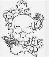 Skull Coloring Pages Adult Designs Tattoo Embroidery Urban Threads Template Colouring Printable Goth Pattern Sheets Outline Easy Patterns Stencil Lightning sketch template