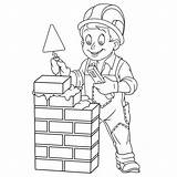 Wall Coloring Kids Building Man Cartoon Illustrations Book Stock Clip sketch template