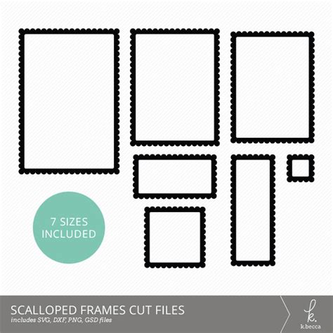 Scalloped Rectangle Frames Cut Files K Becca
