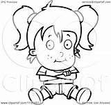 Stubborn Sitting Crossed Arms Clipart Tom Boy Girl Her Cartoon Cory Thoman Outlined Coloring Vector sketch template