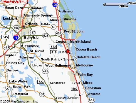 map  cocoa beach florida area florida map